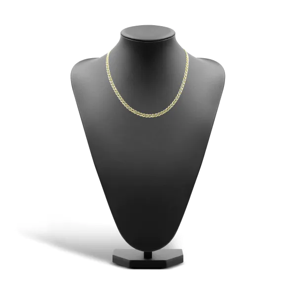 Goldkette als Zwillingspanzerkette in Gelbgold 333 / 8 Karat, 50 cm lang, 4.8 mm breit, Gewicht ca. 7.5 g.