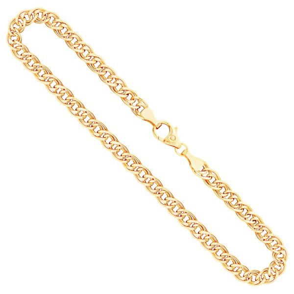 Goldkette als Zwillingspanzerkette in Gelbgold 333 / 8K, 45 cm lang, 4,8 mm breit, Gewicht ca. 6.8 g.