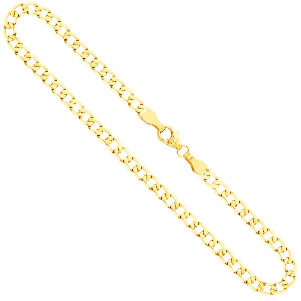 Goldkette als Panzerkette weit in Gelbgold 333 / 8K, 42 cm lang, 3,9 mm breit, Gewicht ca. 6.5 g.