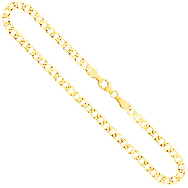 Goldkette als Panzerkette weit in Gelbgold 333 / 8K, 75 cm lang, 3,9 mm breit, Gewicht ca. 11.6 g.