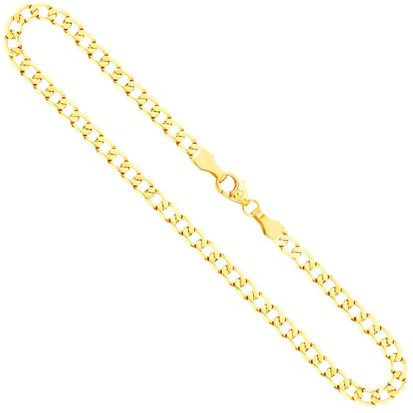 Goldkette als Panzerkette weit in Gelbgold 585 / 14K, 36 cm lang, 3,9 mm breit, Gewicht ca. 6.8 g.