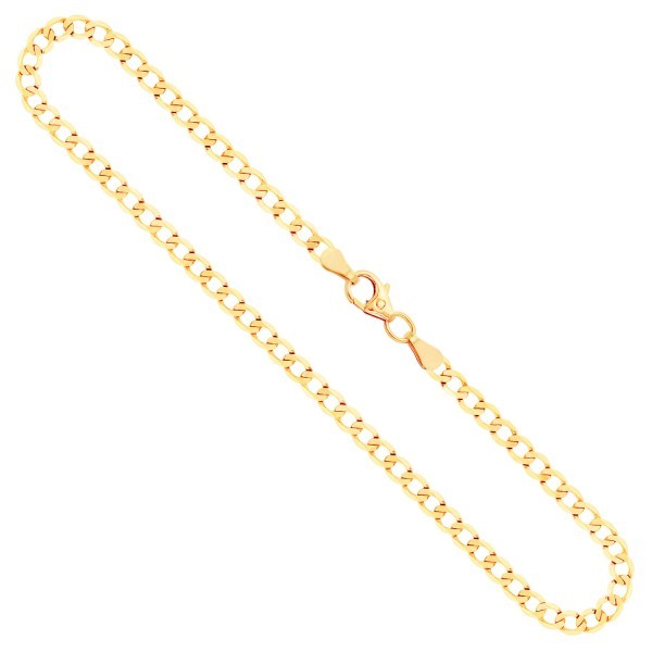 Goldkette als Panzerkette facettiert in Gelbgold 585 / 14 Karat, 80 cm lang, 3.1 mm breit, Gewicht ca. 10.9 g.