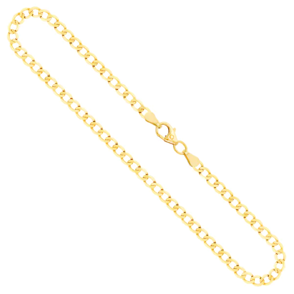 Goldkette als Panzerkette weit in Gelbgold 333 / 8 Karat, 65 cm lang, 3.3 mm breit, Gewicht ca. 7.1