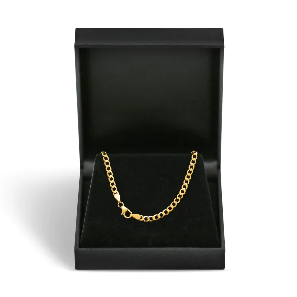 Goldkette als Panzerkette weit in Gelbgold 333 / 8 Karat, 65 cm lang, 3.3 mm breit, Gewicht ca. 7.1