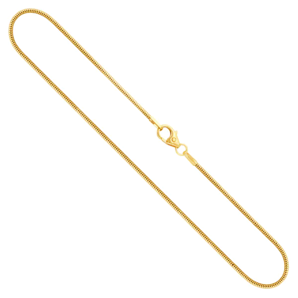 Goldkette als Schlangenkette in Gelbgold 333 / 8 Karat, 55 cm lang, 1.2 mm breit, Gewicht ca. 4.1