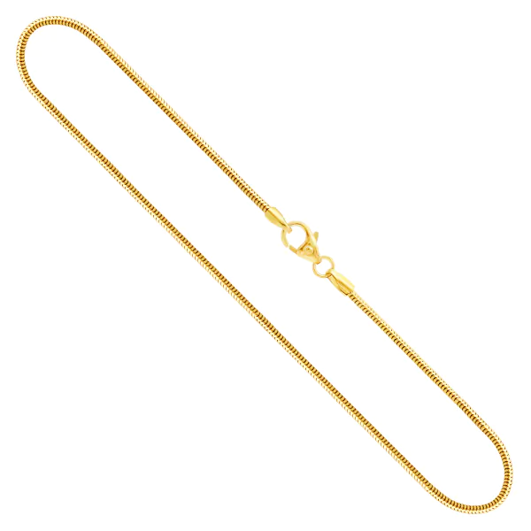 Goldkette als Schlangenkette in Gelbgold 333 / 8 Karat, 36 cm lang, 1.6 mm breit, Gewicht ca. 5 g.