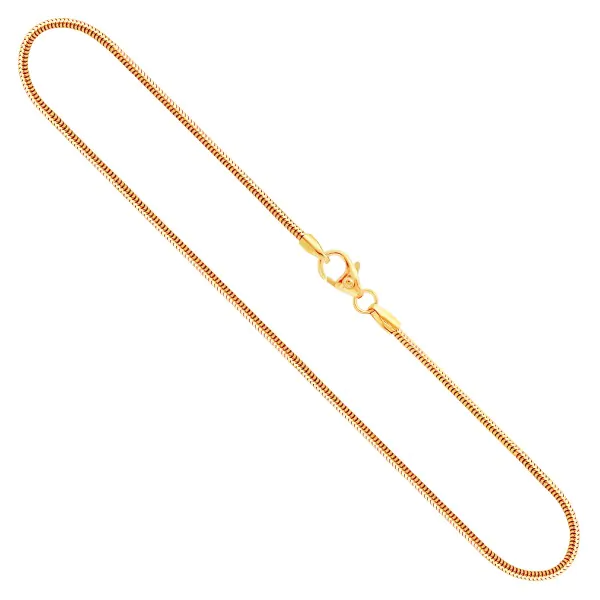 Goldkette als Schlangenkette in Gelbgold 585 / 14K, 55 cm lang, 1,4 mm breit, Gewicht ca. 5.3 g.