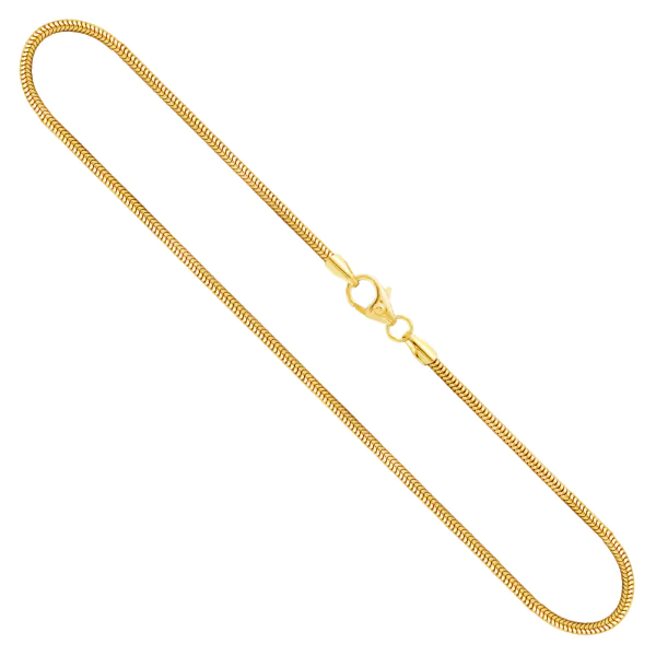 Goldkette als Schlangenkette in Gelbgold 333 / 8 Karat, 65 cm lang, 1.6 mm breit, Gewicht ca. 6.9