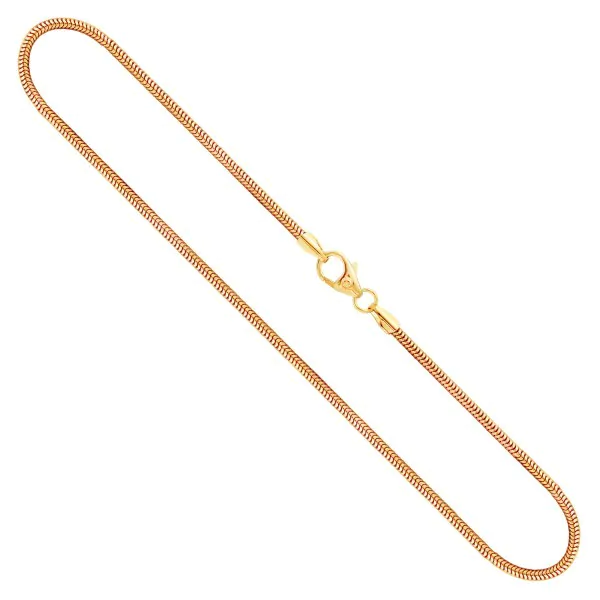 Goldkette als Schlangenkette in Gelbgold 585 / 14K, 50 cm lang, 1,6 mm breit, Gewicht ca. 6.3 g.