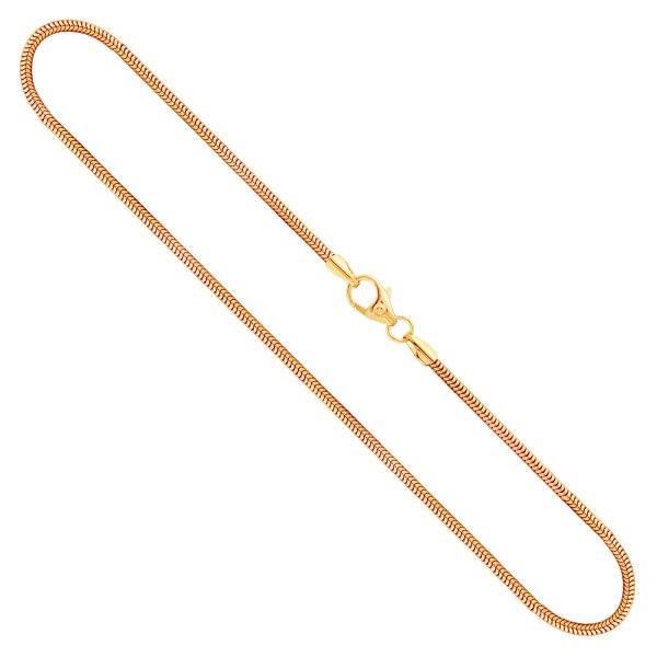 Goldkette als Schlangenkette in Gelbgold 750 / 18K, 60 cm lang, 1,6 mm breit, Gewicht ca. 9.1 g.