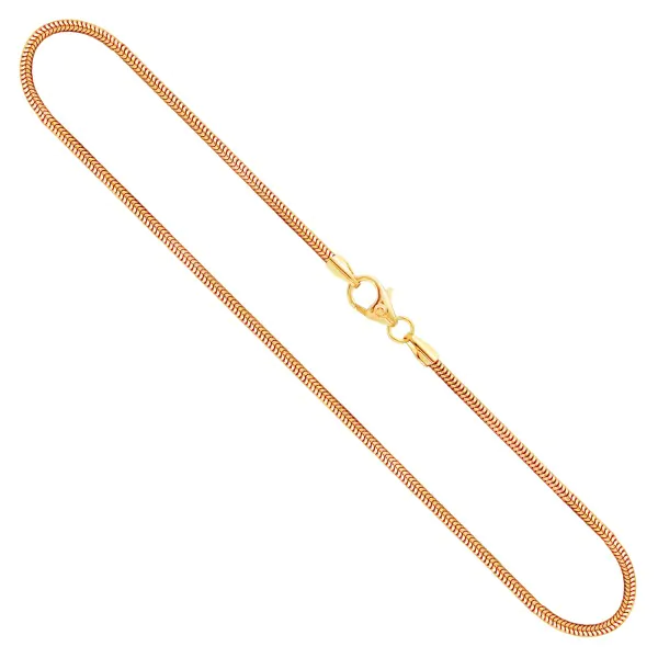 Goldkette als Schlangenkette in Gelbgold 750 / 18K, 60 cm lang, 1,6 mm breit, Gewicht ca. 9.1 g.