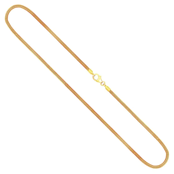 Goldkette als Schlangenkette in Gelbgold 585 / 14K, 34 cm lang, 1,9 mm breit, Gewicht ca. 6.4 g.