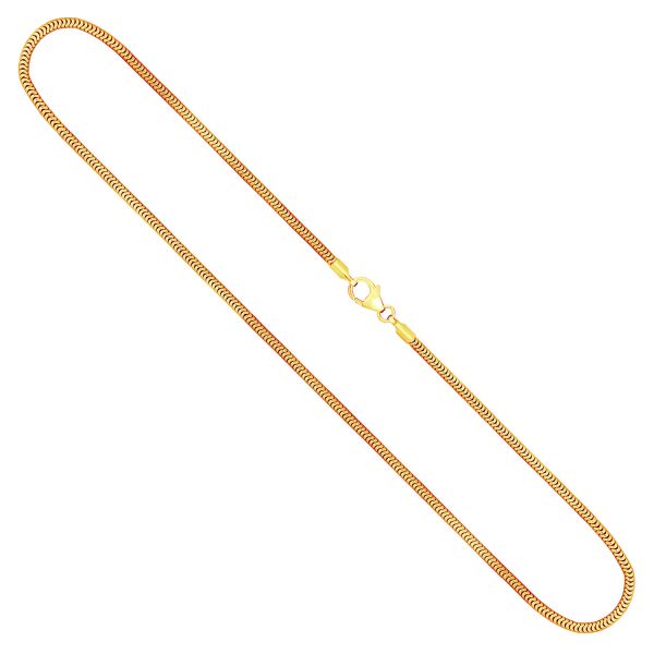 Goldkette als Schlangenkette in Gelbgold 585 / 14K, 42 cm lang, 1,9 mm breit, Gewicht ca. 7.9 g.