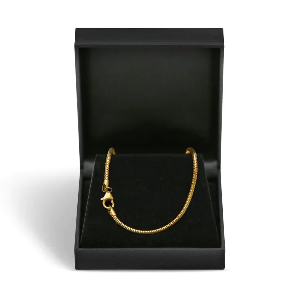 Goldkette als Schlangenkette in Gelbgold 585 / 14K, 38 cm lang, 2,4 mm breit, Gewicht ca. 11 g.