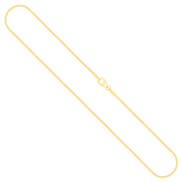 Goldkette als Tondakette in Gelbgold 585 / 14K, 40 cm lang, 1 mm breit, Gewicht ca. 3.5 g.