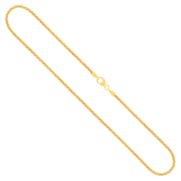 Goldkette als Venezianerkette rund geschlagen in Gelbgold 375 / 9K, 95 cm lang, 2 mm breit, Gewicht ca. 18.7 g.