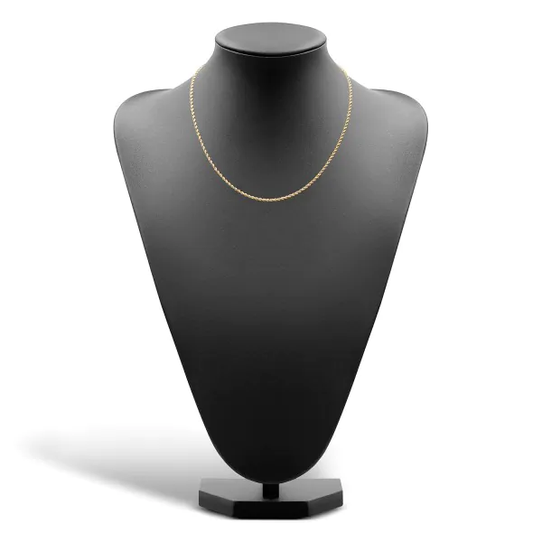 Goldkette als Kordelkette hohl in Gelbgold 585 / 14 Karat, 42 cm lang, 2,1 mm breit, Gewicht ca. 1,8 g.