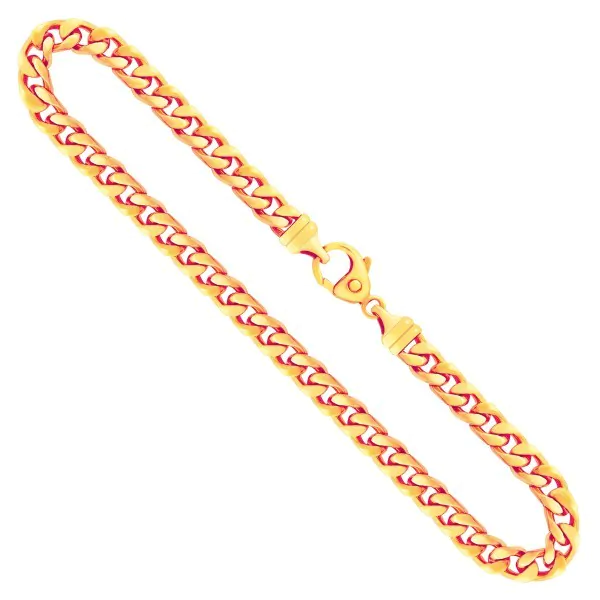 Goldkette als Panzerkette 4-seitig diamantiert in Gelbgold 585 / 14K, 50 cm lang, 6 mm breit, Gewicht ca. 64.2 g.