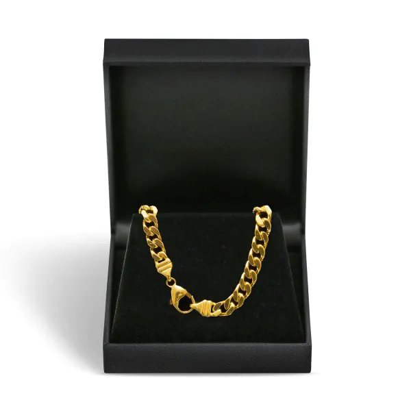 Goldkette als Panzerkette 4-seitig diamantiert in Gelbgold 585 / 14K, 50 cm lang, 6 mm breit, Gewicht ca. 64.2 g.