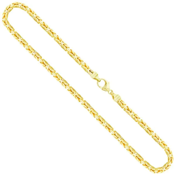 Goldkette als Königskette in Gelbgold 585 / 14K, 50 cm lang, 4 mm breit, Gewicht ca. 58.8 g.