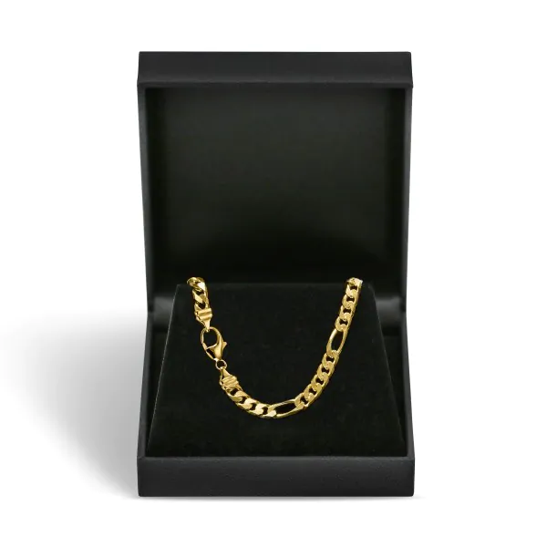 Armband als Figarokette diamantiert in Gelbgold 750 / 18K, 22 cm lang, 4,3 mm breit, Gewicht ca. 12.5 g.