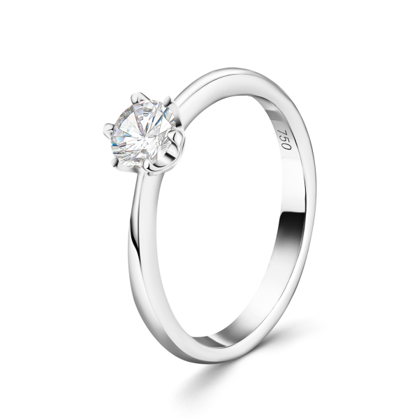 Verlobungsring in 750ger Weißgold Damen mit Diamant