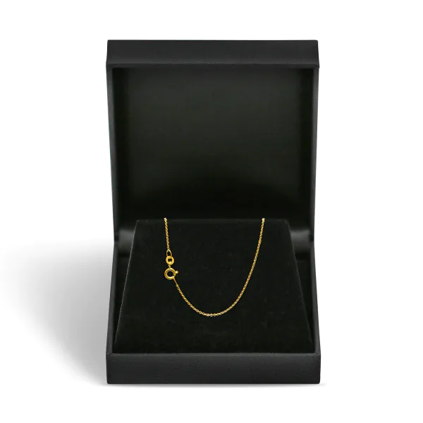 Goldkette als Ankerkette rund in Gelbgold 333 / 8 Karat, 65 cm lang, 1.1 mm breit, Gewicht ca. 2,4 g.