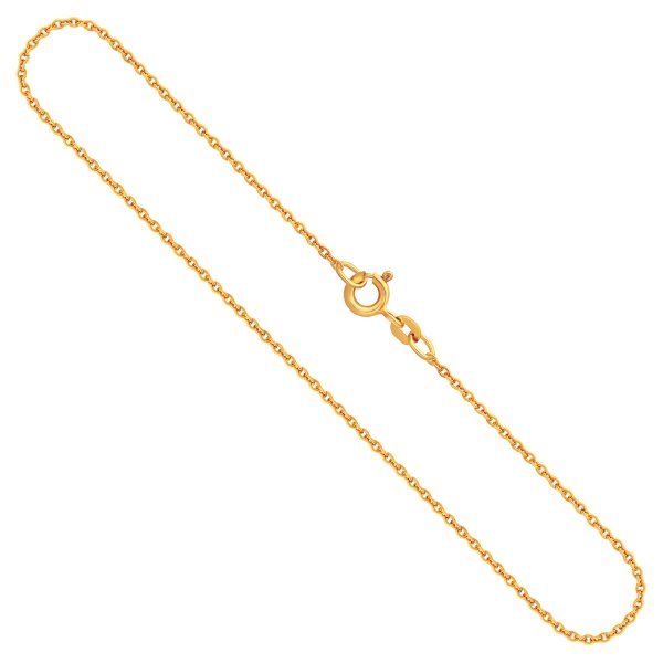 Goldkette als Ankerkette rund in Gelbgold 333 / 8K, 38 cm lang, 1,5 mm breit, Gewicht ca. 2.1 g.