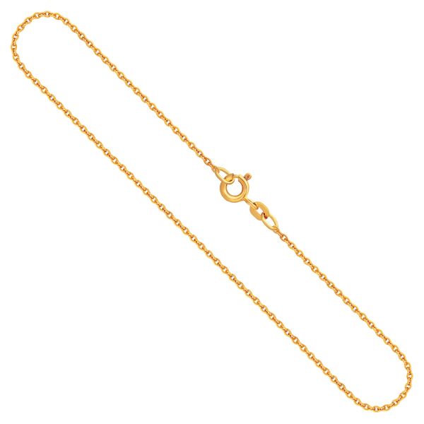 Goldkette als Ankerkette rund in Gelbgold 333 / 8K, 50 cm lang, 1,5 mm breit, Gewicht ca. 2.8 g.
