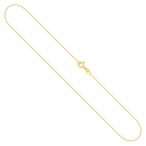 Goldkette als Ankerkette flach in Gelbgold 333 / 8 Karat, 55 cm lang, 0.8 mm breit, Gewicht ca. 1 g.