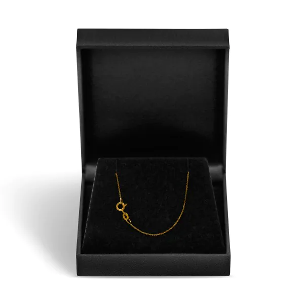Goldkette als Ankerkette flach in Gelbgold 375 / 9K, 42 cm lang, 0,8 mm breit, Gewicht ca. 0.8 g.
