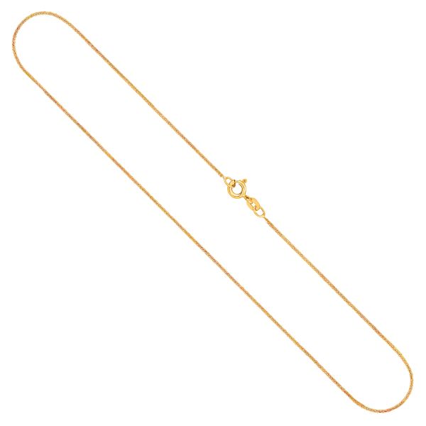 Goldkette als Ankerkette flach in Gelbgold 585 / 14K, 36 cm lang, 1,2 mm breit, Gewicht ca. 1.4 g.