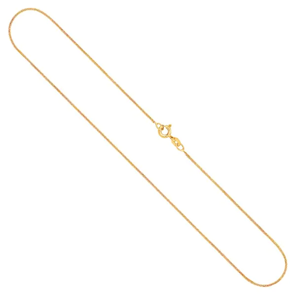 Goldkette als Ankerkette flach in Gelbgold 585 / 14K, 36 cm lang, 1,2 mm breit, Gewicht ca. 1.4 g.