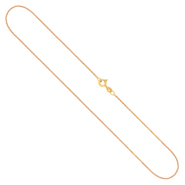 Goldkette als Ankerkette diamantiert in Gelbgold 333 / 8K, 38 cm lang, 1,2 mm breit, Gewicht ca. 1.5 g.