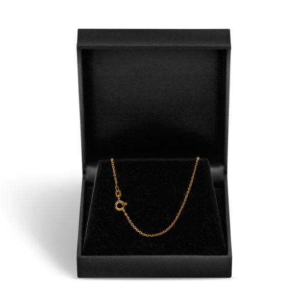 Goldkette als Ankerkette diamantiert in Gelbgold 333 / 8K, 42 cm lang, 1,3 mm breit, Gewicht ca. 2 g.