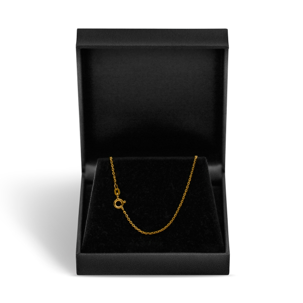 Goldkette als Ankerkette diamantiert in Gelbgold 333 / 8K, 38 cm lang, 1,3 mm breit, Gewicht ca. 1.9 g.