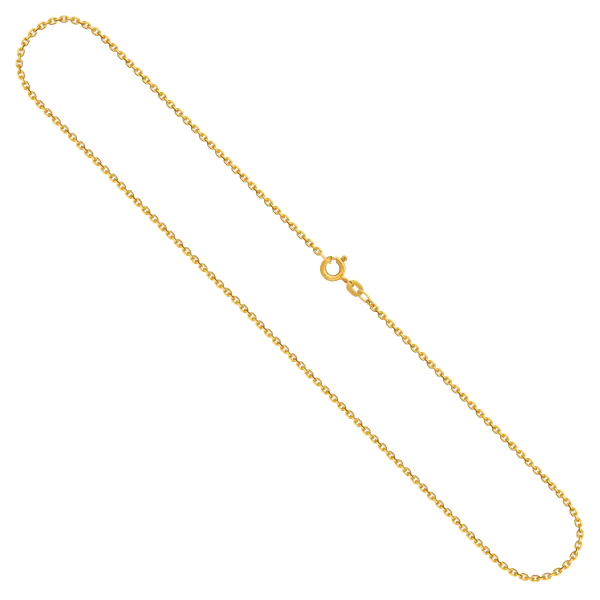 Goldkette als Ankerkette diamantiert in Gelbgold 585 / 14 Karat, 75 cm lang, 1.7 mm breit, Gewicht ca. 7,1 g.