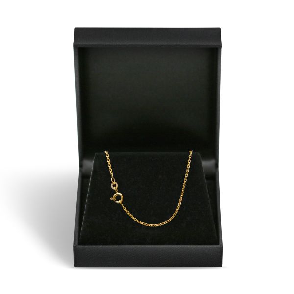 Goldkette als Ankerkette diamantiert in Gelbgold 585 / 14K, 55 cm lang, 1,7 mm breit, Gewicht ca. 5.2 g.