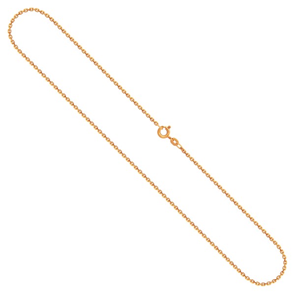 Goldkette als Ankerkette diamantiert in Gelbgold 585 / 14K, 36 cm lang, 1,7 mm breit, Gewicht ca. 3.4 g.