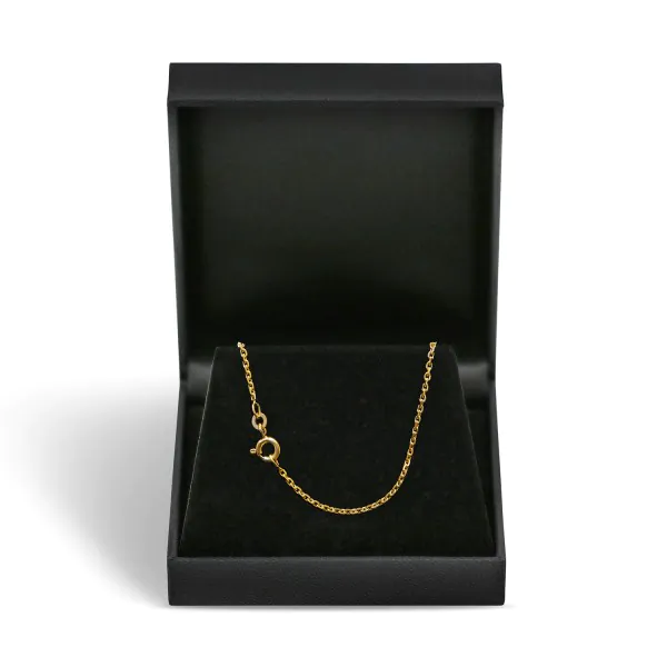 Goldkette als Ankerkette diamantiert in Gelbgold 333 / 8K, 42 cm lang, 1,7 mm breit, Gewicht ca. 3.3 g.