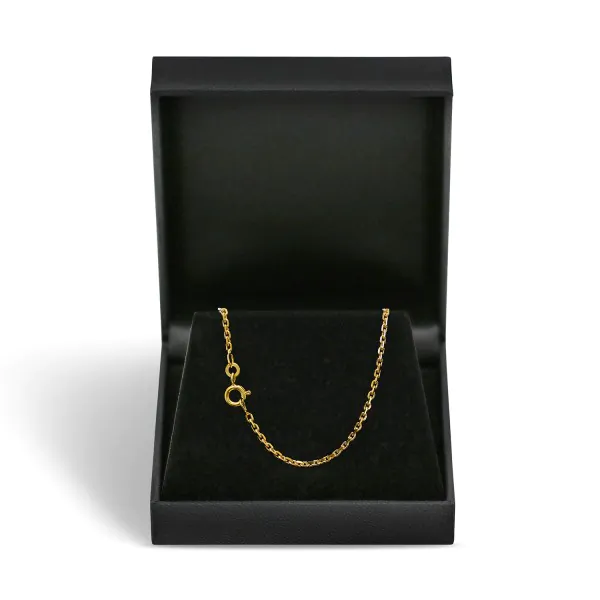 Goldkette als Ankerkette diamantiert in Gelbgold 333 / 8K, 42 cm lang, 1,9 mm breit, Gewicht ca. 4.6 g.