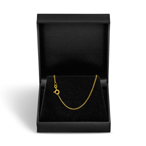 Goldkette als Panzerkette flach in Gelbgold 585 / 14K, 50 cm lang, 1,4 mm Breit, Gewicht ca. 2.8 g.