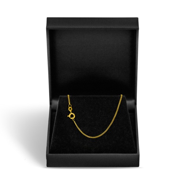 Goldkette als Panzerkette flach in Gelbgold 585 / 14K, 80 cm lang, 1,4 mm Breit, Gewicht ca. 4.3 g.