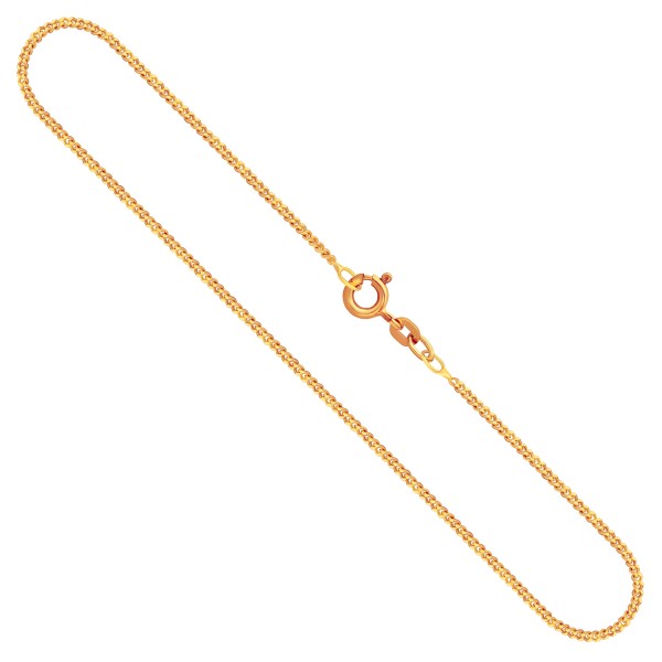 Goldkette als Panzerkette flach in Gelbgold 333 / 8K, 36 cm lang, 1,6 mm breit, Gewicht ca. 2.6 g.