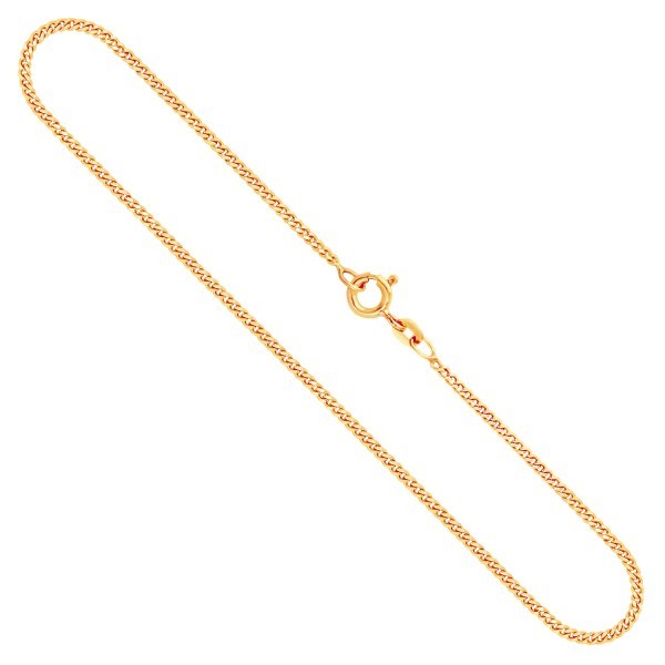 Goldkette als Panzerkette flach in Gelbgold 333 / 8K, 36 cm lang, 1,7 mm breit, Gewicht ca. 3 g.