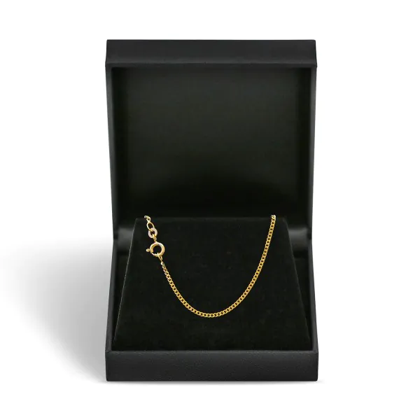 Goldkette als Panzerkette flach in Gelbgold 333 / 8K, 60 cm lang, 1,7 mm breit, Gewicht ca. 4.9 g.