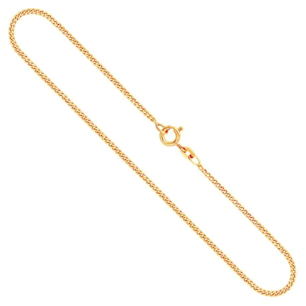 Goldkette als Panzerkette flach in Gelbgold 333 / 8K, 70 cm lang, 1,7 mm breit, Gewicht ca. 5.8 g.