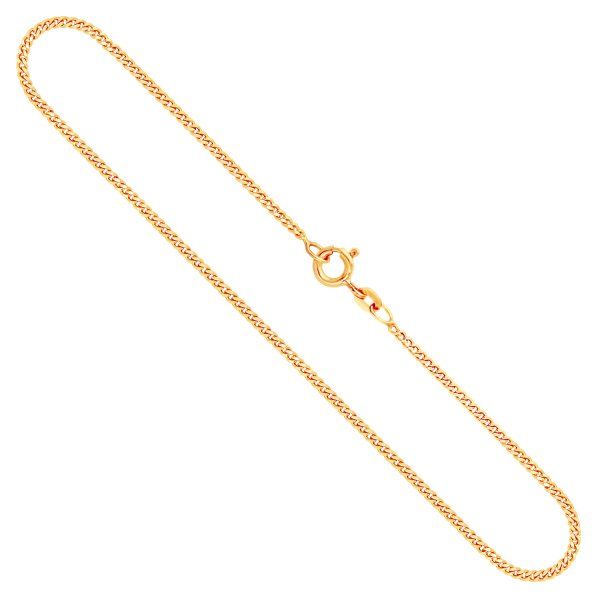 Goldkette als Panzerkette flach in Gelbgold 585 / 14K, 50 cm lang, 1,7 mm breit, Gewicht ca. 5.2 g.