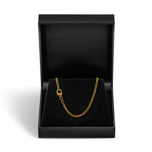 Goldkette als Panzerkette flach 1,1 Höhe in Gelbgold 333 / 8K, 42 cm lang, 2,4 mm breit, Gewicht ca. 6.6 g.