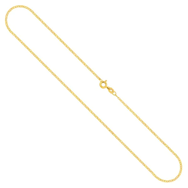 Goldkette als Achterkette in Gelbgold 585 / 14K, 50 cm lang, 1,3 mm breit, Gewicht ca. 2.4 g.